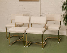 Load image into Gallery viewer, Cordoroy Chic Ivory and Brass Chair
