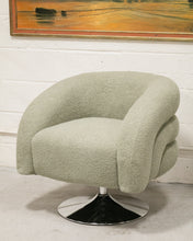 Load image into Gallery viewer, Olive Green Nubby Swivel Chair
