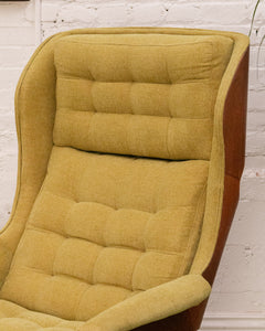 Vintage Green Lounge Chair & Ottoman