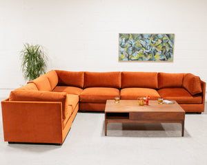 Sebastian 7 Piece Sofa in Rust