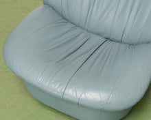 Load image into Gallery viewer, Vintage Postmodern 80s Leather Swivel Clam Chair
