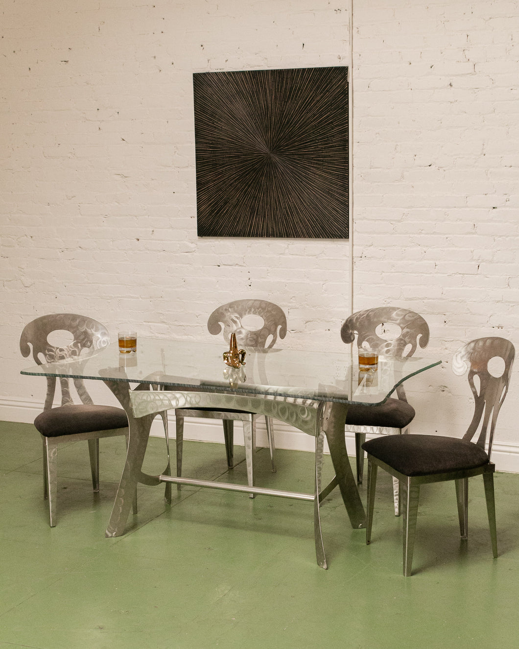 Industrial Post Modern Dining Set