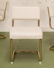 Load image into Gallery viewer, Cordoroy Chic Ivory and Brass Chair
