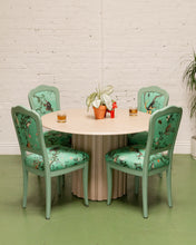 Load image into Gallery viewer, French Vintage Chairs Upholstered Mint Monkey Fabric (set of 4)
