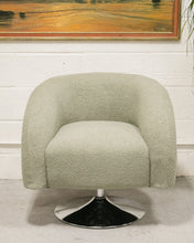 Load image into Gallery viewer, Olive Green Nubby Swivel Chair
