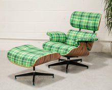 Load image into Gallery viewer, Plaid Lounge Chair and Ottoman
