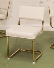 Load image into Gallery viewer, Cordoroy Chic Ivory and Brass Chair
