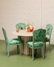 Load image into Gallery viewer, French Vintage Chairs Upholstered Mint Monkey Fabric (set of 4)
