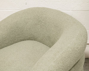 Olive Green Nubby Swivel Chair