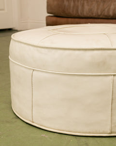 Large Mid-Century Modern Vinyl Foot Stool / Ottoman