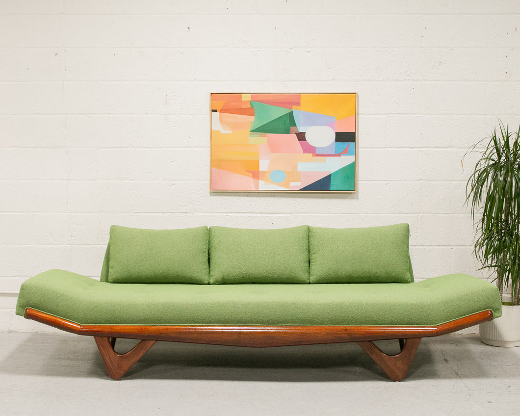 Adrian Pearsall Style Gondola Armless Sofa in Green