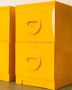 1970s Akro-Mils Yellow Plastic File Cabinets