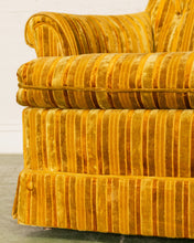 Load image into Gallery viewer, Vintage Yellow Striped Lounge Chair
