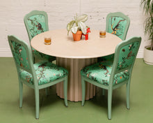 Load image into Gallery viewer, French Vintage Chairs Upholstered Mint Monkey Fabric (set of 4)
