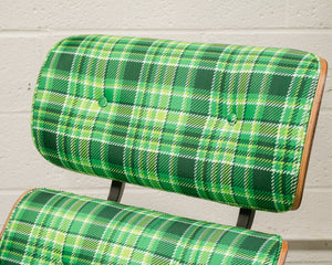 Plaid Lounge Chair and Ottoman