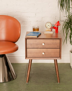 Mobi Nightstand with Brass Hardware