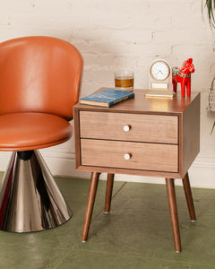 Mobi Nightstand with Brass Hardware