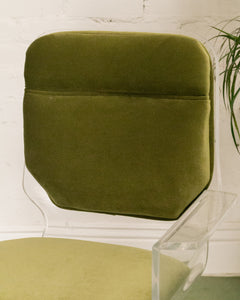 Olive Green Acylic Swivel Chair