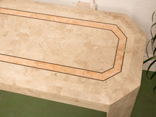 Load image into Gallery viewer, Maitland Smith Tessellated Marble Console Entry Table
