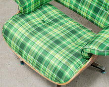 Load image into Gallery viewer, Plaid Lounge Chair and Ottoman
