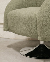 Load image into Gallery viewer, Olive Green Nubby Swivel Chair
