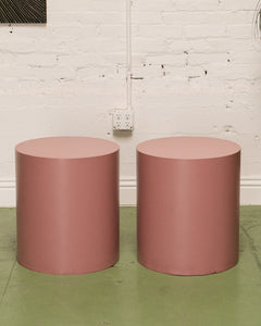 Post Modern Mauve Pedestal Side Table