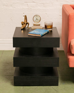 Black Stacked Square Side Table