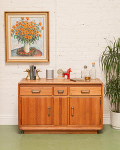 Vintage Oak boho Buffet Sideboard Credenza