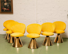 Load image into Gallery viewer, Sunny Yellow Velvet Pedestal Chair
