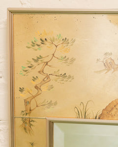 LaBarge Reverse Painted Chinoiserie Mirror