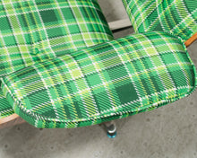 Load image into Gallery viewer, Plaid Lounge Chair and Ottoman
