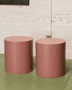 Post Modern Mauve Pedestal Side Table