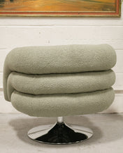 Load image into Gallery viewer, Olive Green Nubby Swivel Chair
