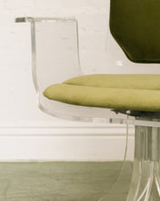 Load image into Gallery viewer, Olive Green Acylic Swivel Chair
