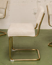 Load image into Gallery viewer, Cordoroy Chic Ivory and Brass Chair
