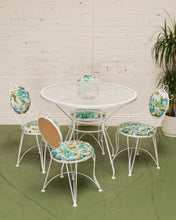 Load image into Gallery viewer, White and Turquoise Vintage 5 piece Patio Set
