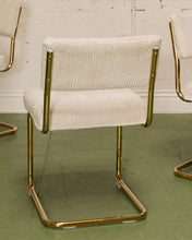 Load image into Gallery viewer, Cordoroy Chic Ivory and Brass Chair
