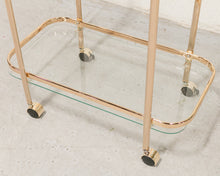 Load image into Gallery viewer, Wednesday brass and glass bar cart
