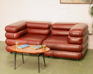 Elodie 2 Piece Modular Loveseat in Brown Leather