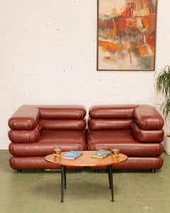 Elodie 2 Piece Modular Loveseat in Brown Leather