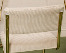 Load image into Gallery viewer, Cordoroy Chic Ivory and Brass Chair
