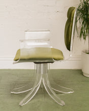 Load image into Gallery viewer, Olive Green Acylic Swivel Chair
