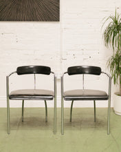 Load image into Gallery viewer, Vintage Italian Chrome &amp; Leather Lounge by Fasem Chair
