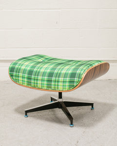 Plaid Lounge Chair and Ottoman