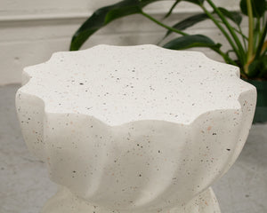 Twisted Speckled Terrazzo Fiberglass Side Table/End Table