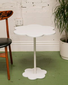 White Flower Side Table