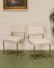 Load image into Gallery viewer, Cordoroy Chic Ivory and Brass Chair
