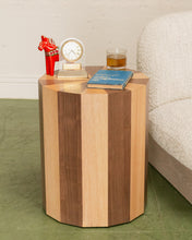 Load image into Gallery viewer, Round Two Toned Wood Side Table
