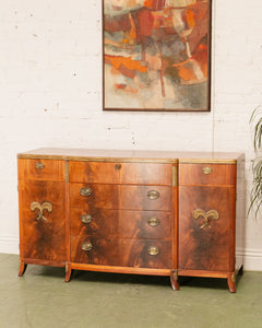 Early 20th Century Biedermeier Style Buffet with Brass Pulls