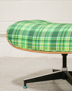 Plaid Lounge Chair and Ottoman